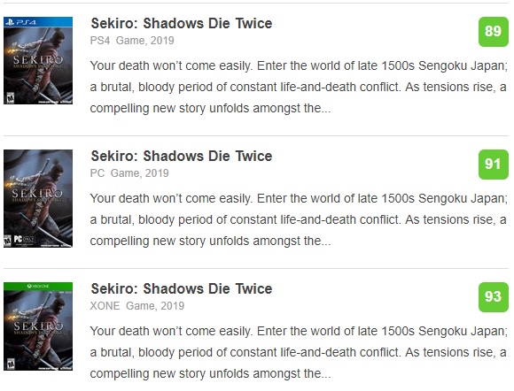Lançamento de Sekiro: Shadows Die Twice