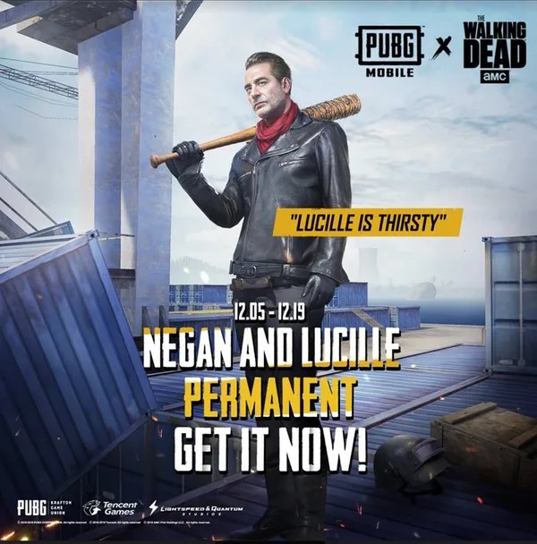Negan e Michonne de The Walking Dead chegam ao PUBG Mobile