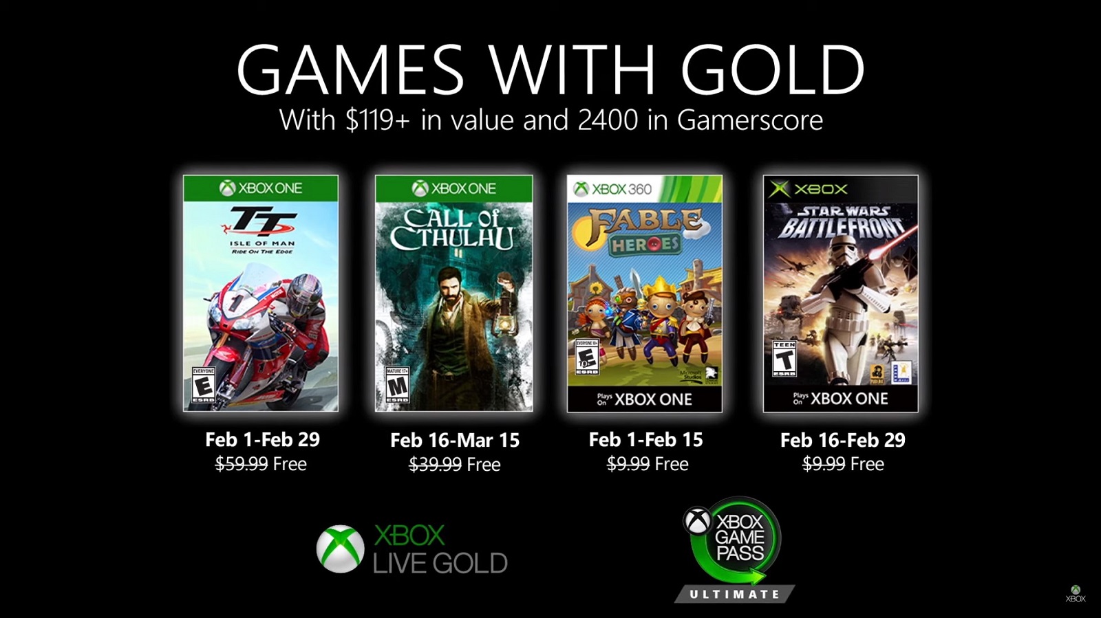 Games with Gold: Fevereiro de 2020