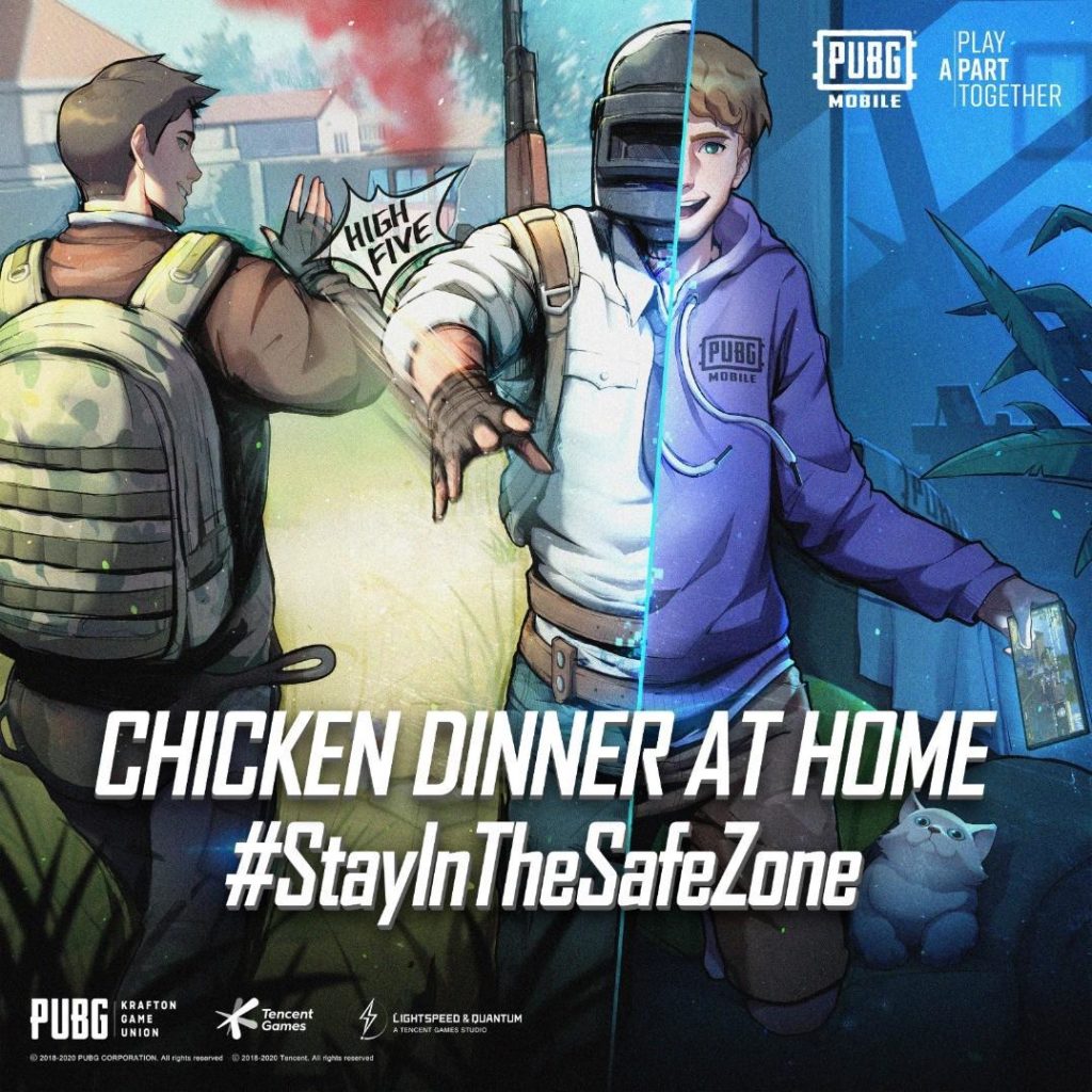 PUBG MOBILE lança campanha “Chicken Dinner at Home” apoiando a iniciativa #PlayApartTogether da OMS