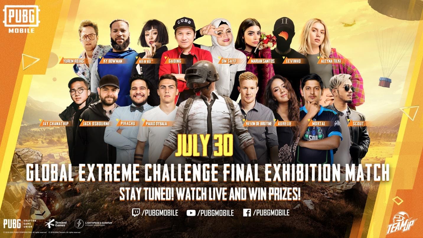 Celebridades de todo o mundo se enfrentam no PUBG MOBILE Global Extreme Challenge