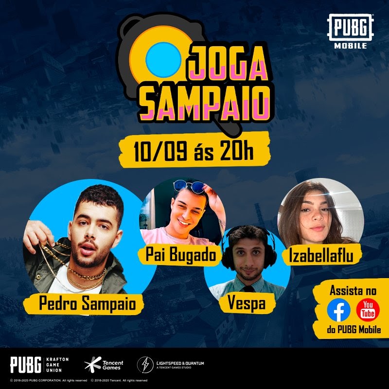 Pedro Sampaio vai jogar PUBG MOBILE ao vivo hoje